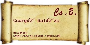 Csurgó Balázs névjegykártya